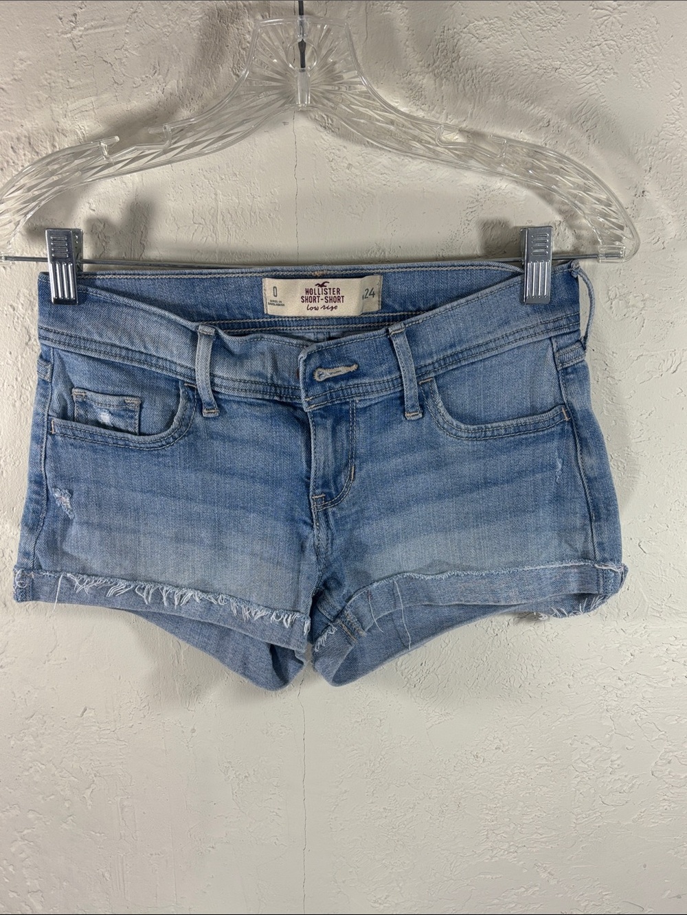 Hollister Light Wash Low-Rise Denim Cutoff Shorts